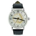 Watch Leather Band - Millefiori GlassOfVenice and Murano White Men's Black Glass With