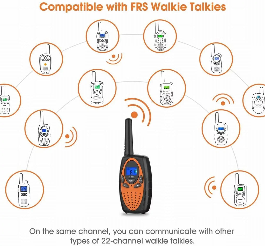 Cancelling Free for Adults, Walkie 1) Talkie Kids for Talki Noise Women /Hands Cruise Range Radios with Long FRS Way 2 Two Hiking Ship Walki (Orange Camping in