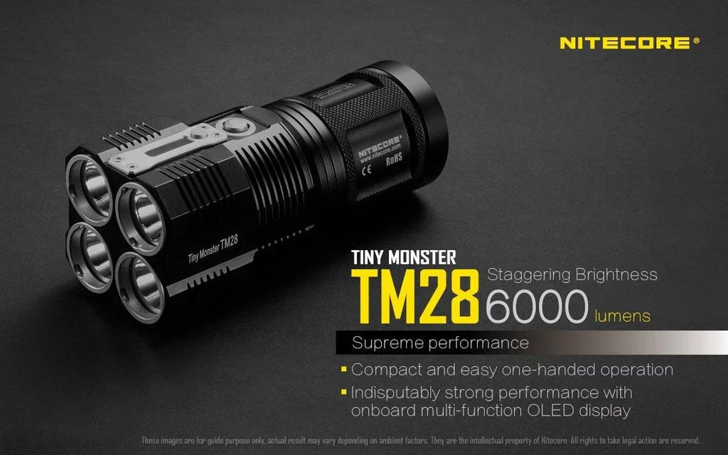 E4K and at -Both or home can Outdoor Searchlight Recharged Flashlight Value go Nitecore the on TM28 Pack: be