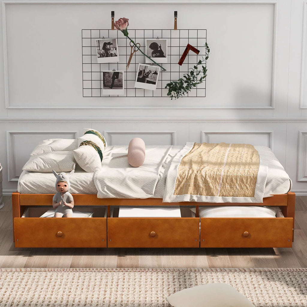 Twin Oris - Bed Size Oak Wooden Platform