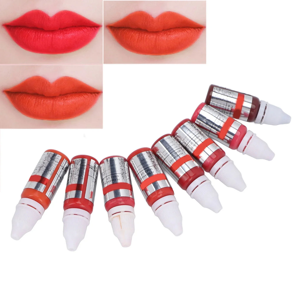 Pigment Tattoo Makeup Ink Lip 120ml Color Permanent Semi 8pcs Microblading
