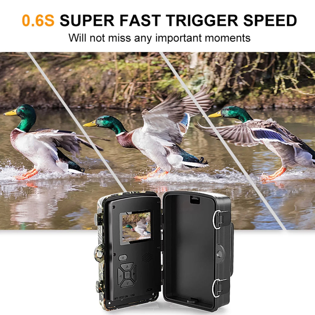 Dadypet Game Trail for Wildlife, IR Color Camera Motion Home and 2.4'' TFT 1080P Waterproof, Night Vision, Detection, Use and Farm, IP66 with Display