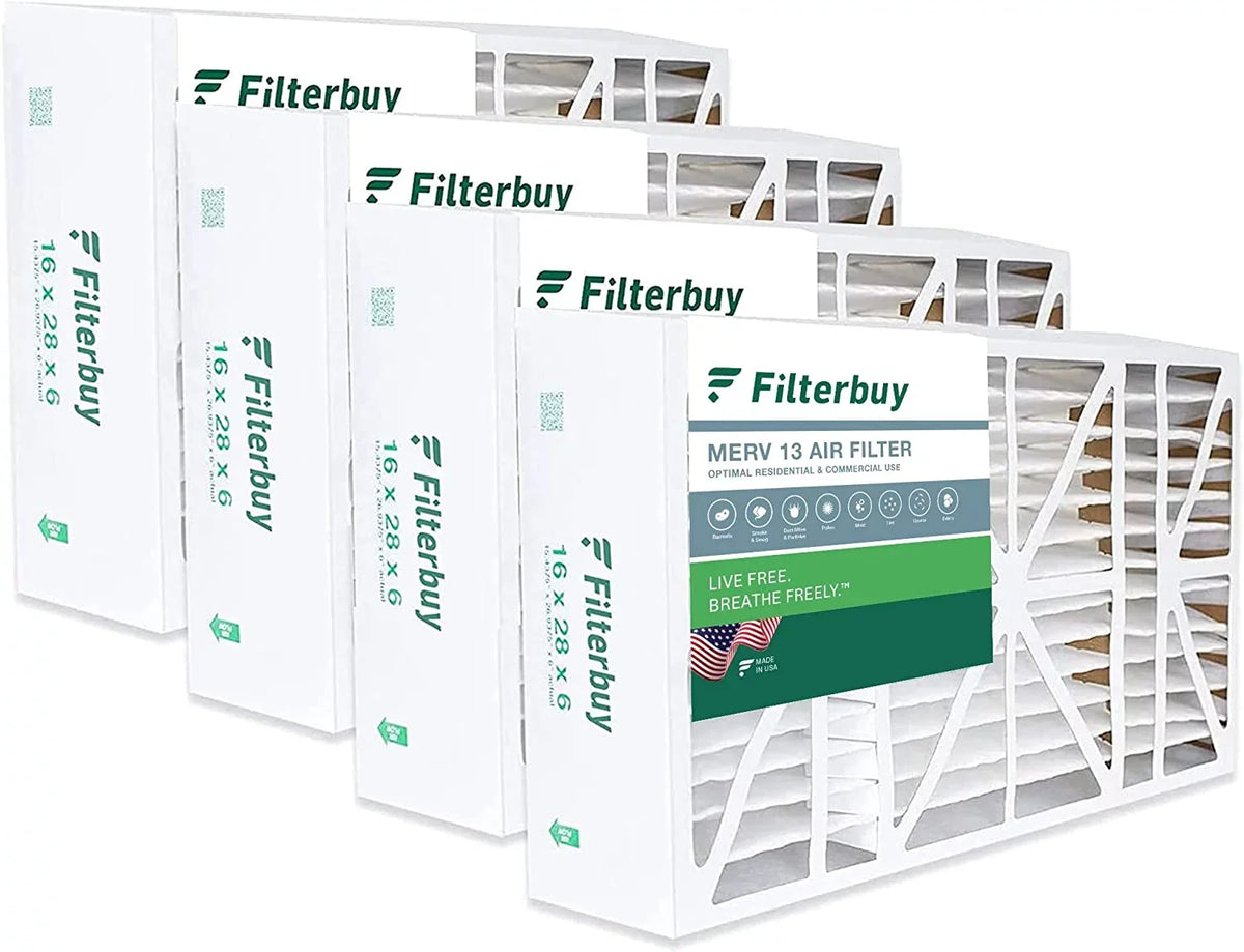 for AC Pleated 13 Filters HVAC (4-Pack) Aprilaire Filterbuy MERV 2400 Space-Gard Air Furnace 16x28x6
