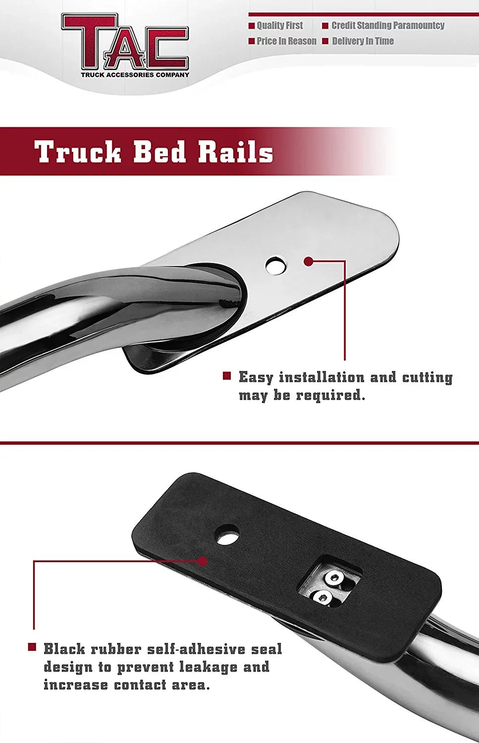 Side Chevy Rails Editions) Accessories 2pcs Sierra Silverado/GMC Bed Steel Denali Bed(Excl. 304 CarbonPro Stainless Standard Truck TAC Rails 6.5ft Fit 2014-2024 1500