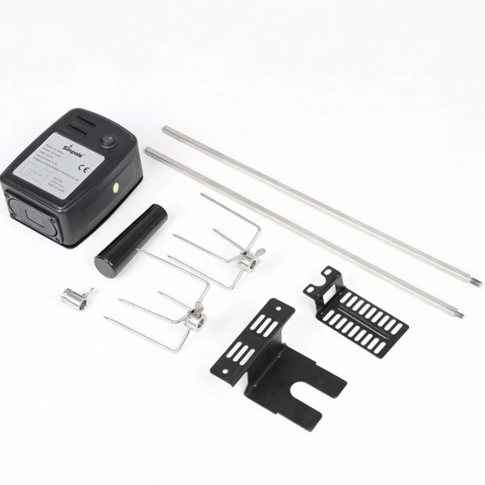 Spit Grill Roaster Outdoor Barbecue Steel Rotisserie Kit Motor Rod Stainless Electric BBQ