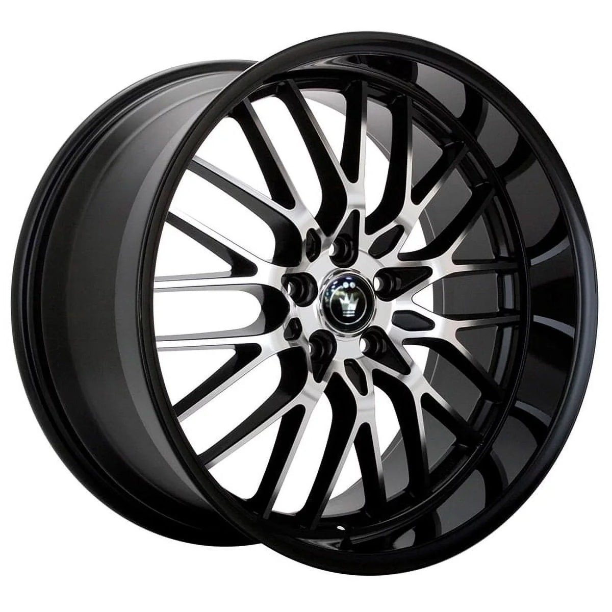 16MB Machined 16x7 Gloss Lace Face Black With Wheel 5x100/5x114.3 Konig +40et