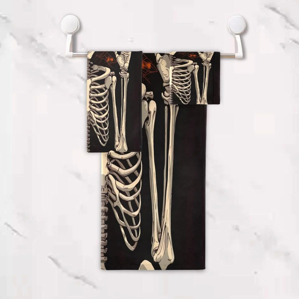 Gift 3-Piece Decorative Skeleton Washcloth Towels Soft Hotel Towel Pool Gym Beach Washcloth Absorbent Towel Bath Bathroom Hand Swimming Bathroom Towel Halloween Coolnut for Set