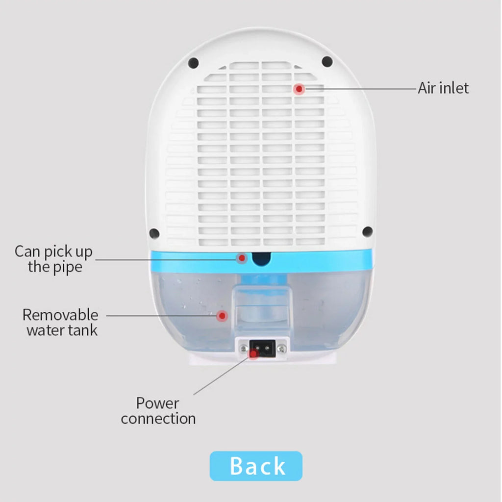 Absorber Home Dehumidifier Control Mini Dryer with Air 500ml Remote Portable Fichiouy White Mute Moisture