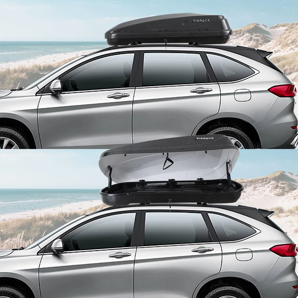 30.3" Locks, 13 for Cargo Fibre Carbon L with Rooftop Rooftop Hard Box Waterproof Cargo Rooftop H, Large Cargo SUV Shell Carrier W x x 13.8" 56.3" ft³ Double Box Grain