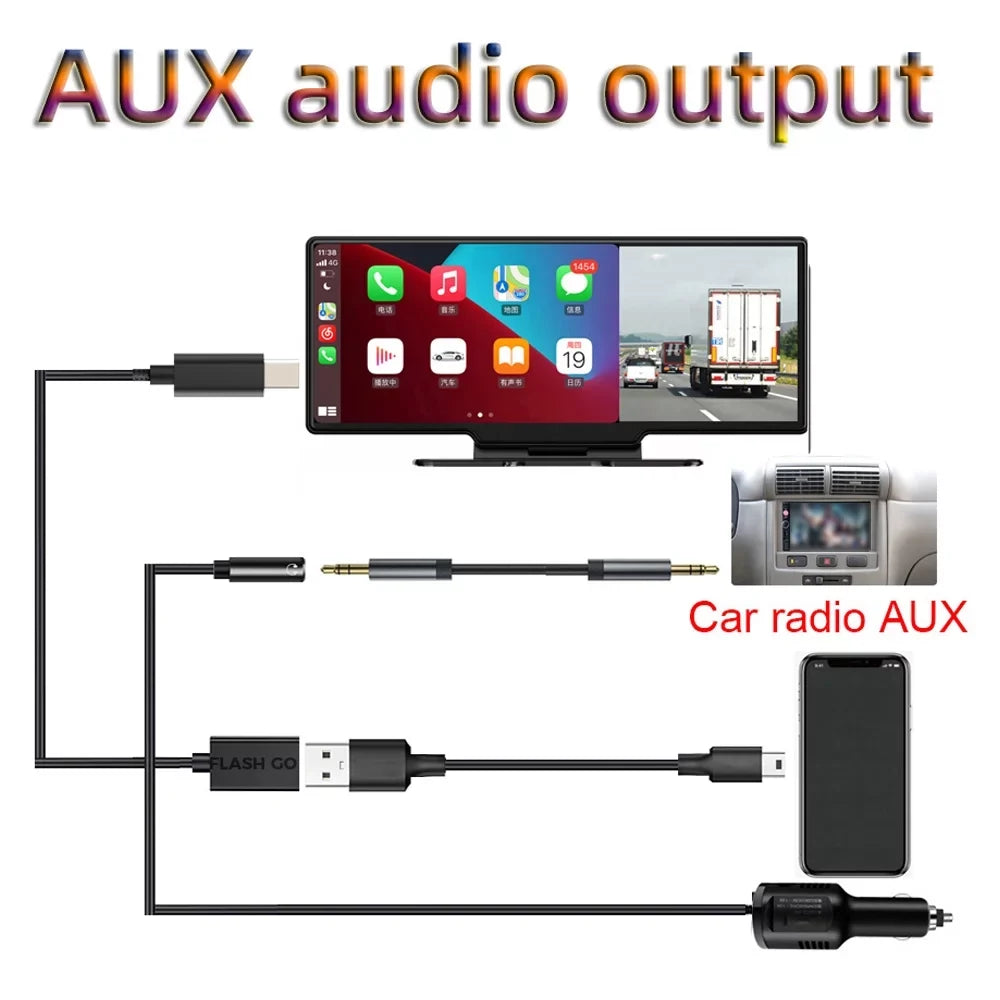 Front and Multi Car Dual ammoon Rear AUX Car Recorder Mobilephone Cameras, language Video Control Console, BT