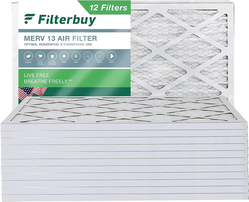 (12-Pack) 13 Filters Air MERV HVAC Pleated Furnace AC Filterbuy 16x36x1