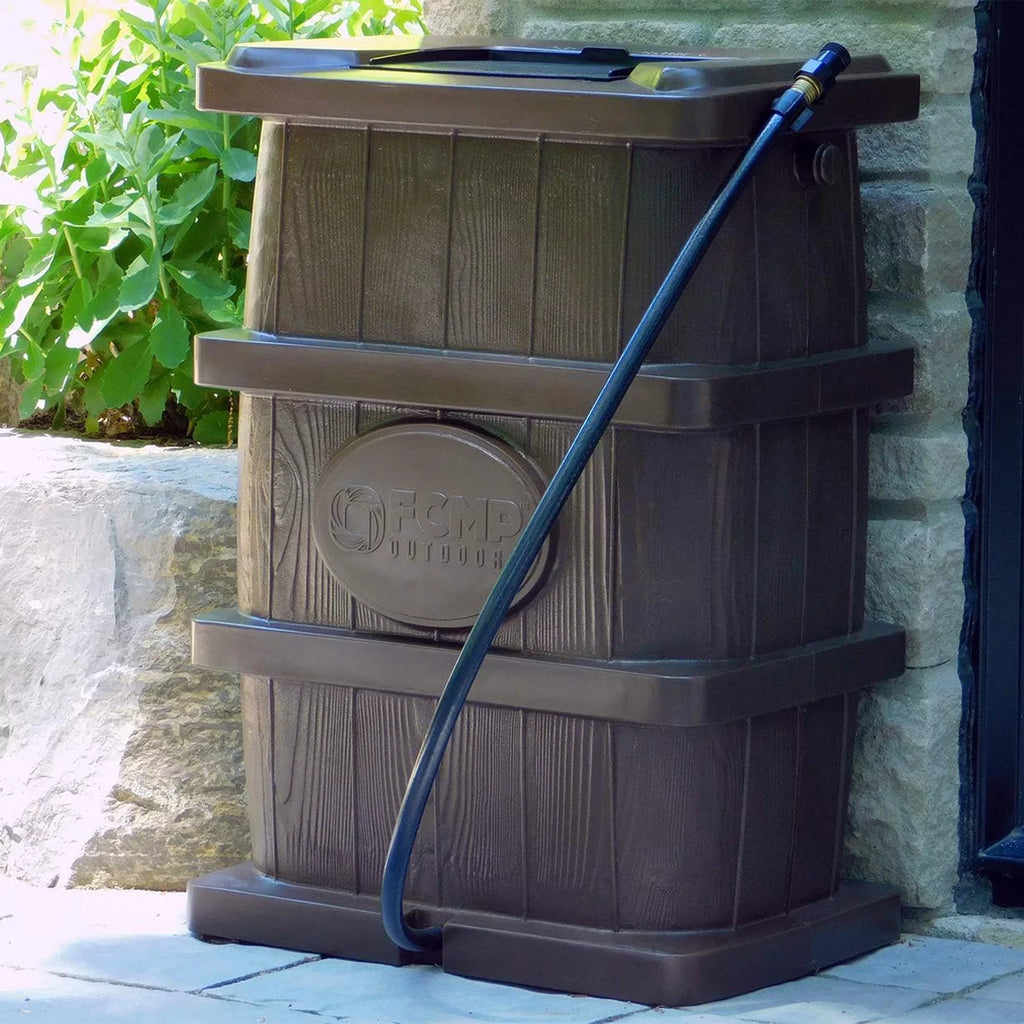 Grain Outdoor 45 Catcher Wood Barrel, WG4000 Rain Water Gallon FCMP Brown