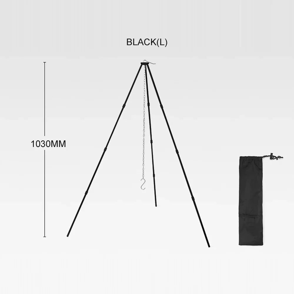 Pot Bracket Detachable Aluminum Stand Bonfire Portable Campfire Folding Alloy Arealer Camping BBQ Rack Hung Tripod Picnic for