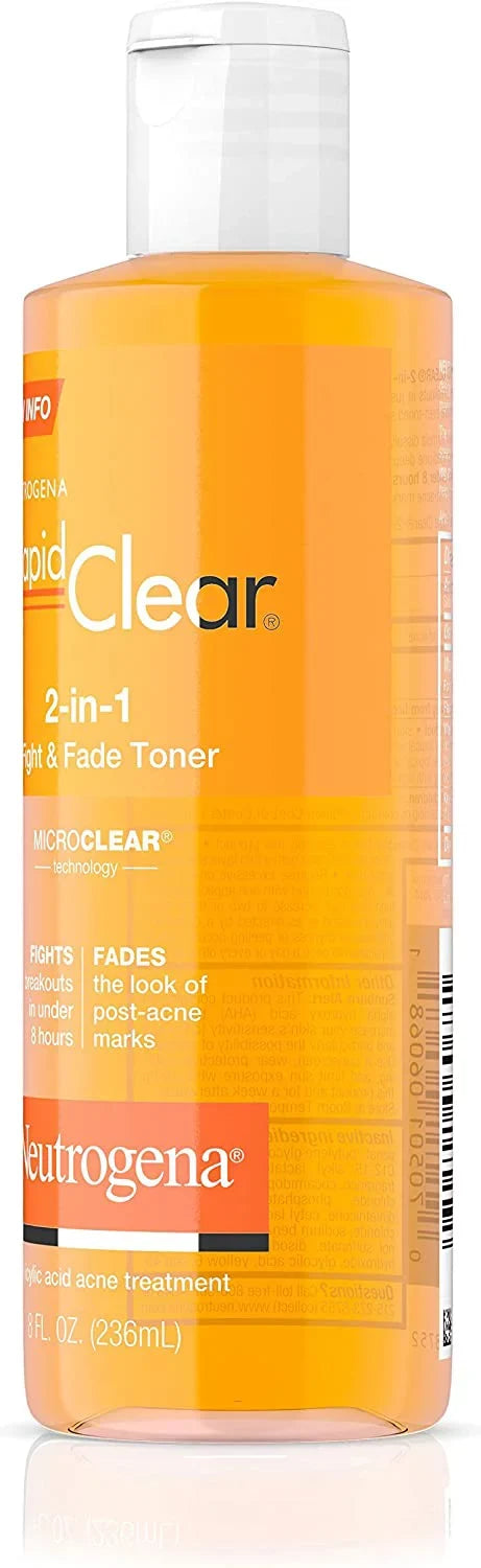 of (Pack 8 Neutrogena Fade 2) 2-in-1 Toner & Clear Fight oz Rapid