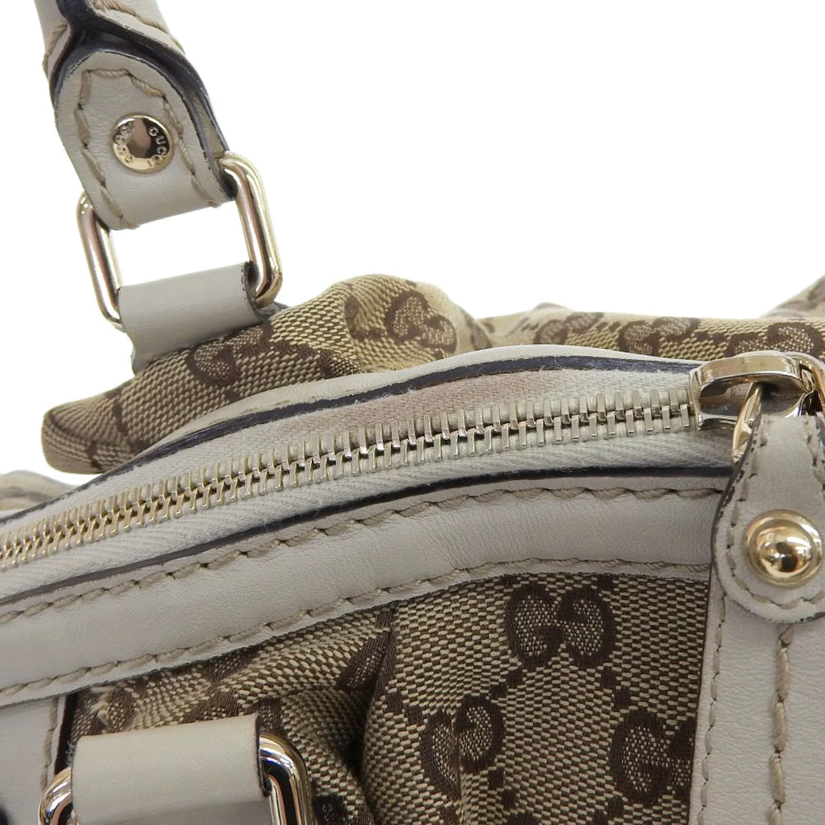 bag Pre-Owned leather canvas GUCCI (Good) Gucci handbag tote 223974 506631 beige GG