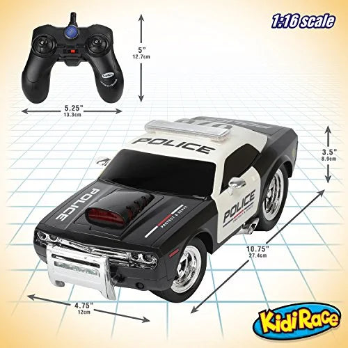 Kids and Control Remote KidiRace Control for Durable, Police to Car Easy RC Fun