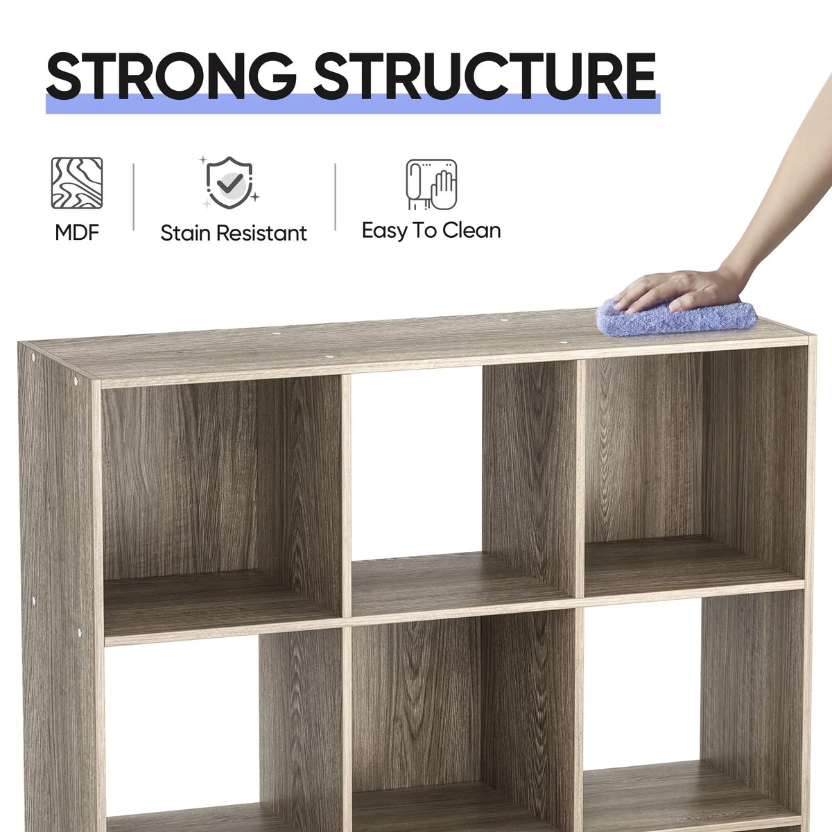 Grain Wood x ZENSTYLE Bookselves Organization 3 3 Max 44lbs Storage Cubes