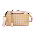 Pre-Owned Handbag,Shoulder Bag Plaid Women's Way Fendi By 8BL146 Pink,Yellow (Good) Beige,Light Gingham Leather The