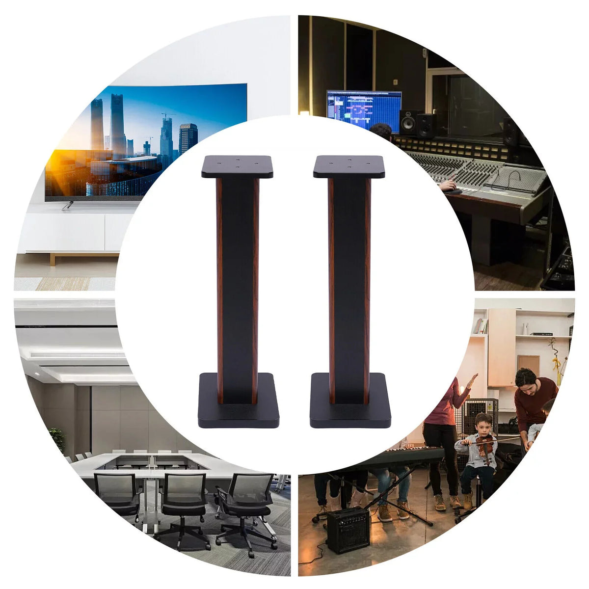 Speaker 2x28" Multimedia Monitor Theater Home Speaker Stand Studio Holder Stands