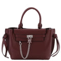 Michael Hamilton Kors Merlot Satchel Small Legacy Belted Leather