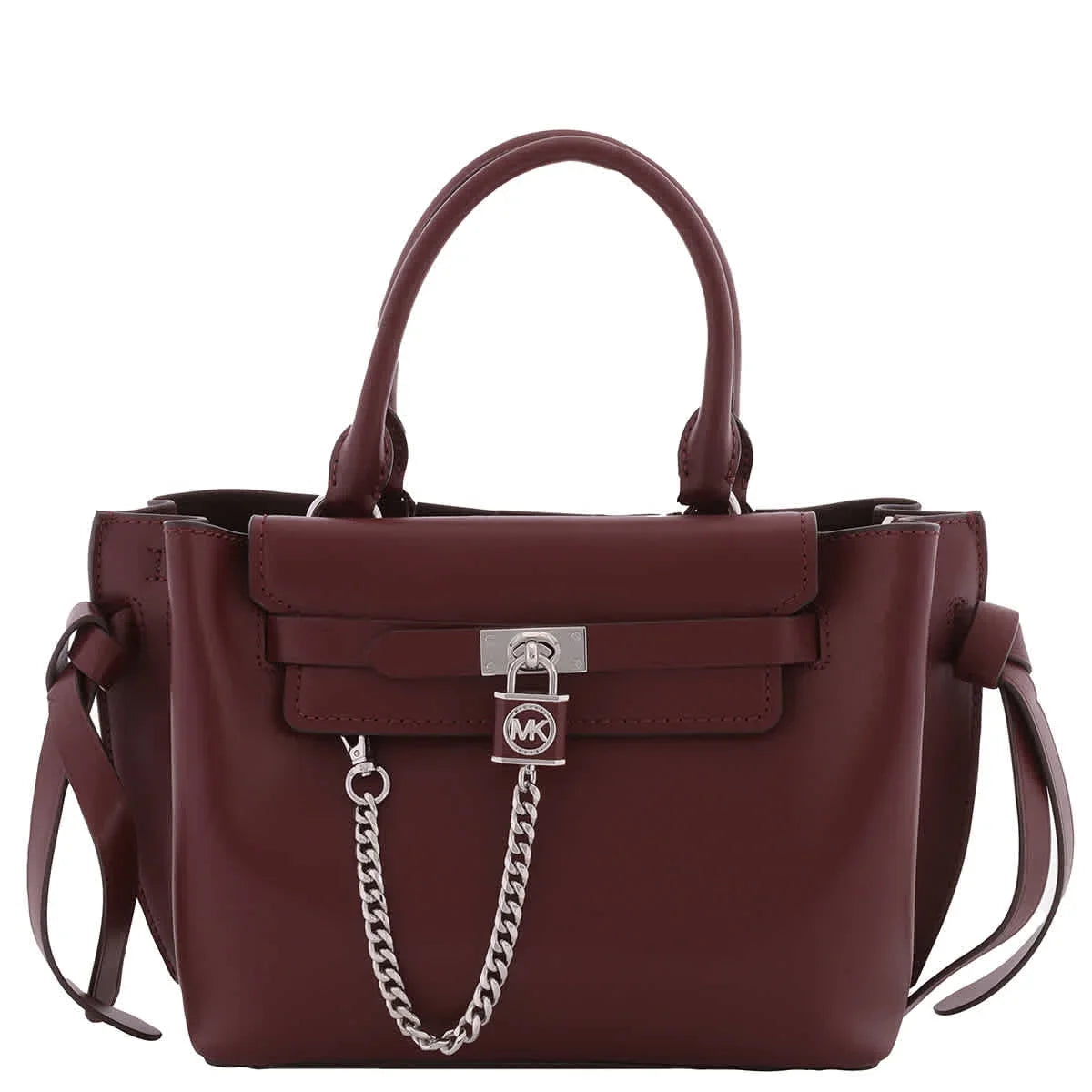 Michael Hamilton Kors Merlot Satchel Small Legacy Belted Leather