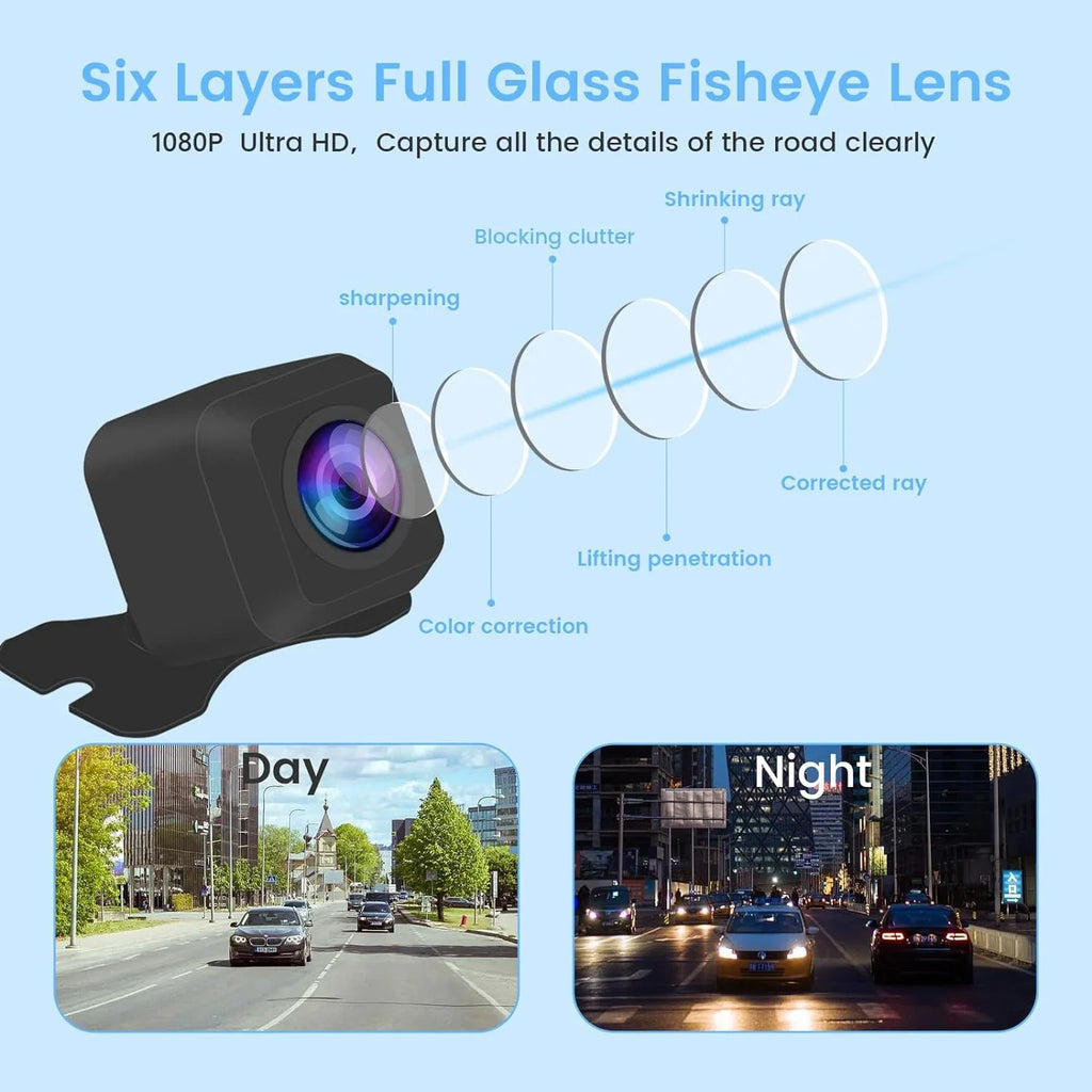 Angle Camera Dasaita Waterproof View Rearview/Side Reverse/Front Video Front IP69 Night Switch 1080P Rear AHD Camera Clear Vision Wide