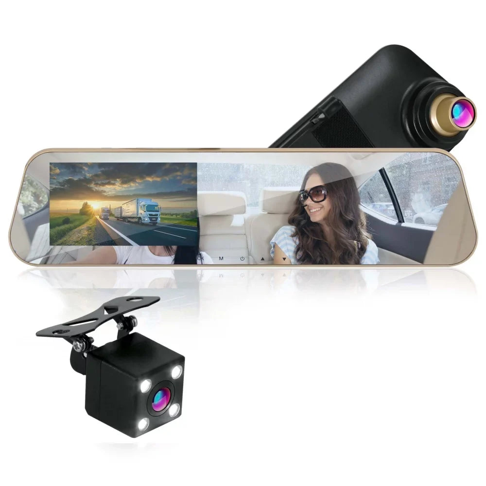 Waterproof Pyle Display Vehicle Vision, Backup Monitor PLCM4567 Camera Dash 1080p Night & Cam, Cam with HD System - Dual 4.3’’ DVR - Touchscreen