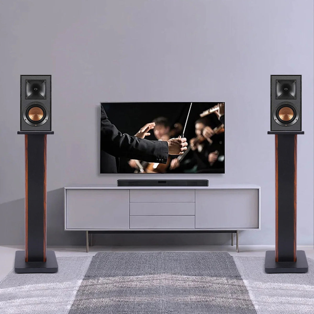 Speaker 2x28" Multimedia Monitor Theater Home Speaker Stand Studio Holder Stands