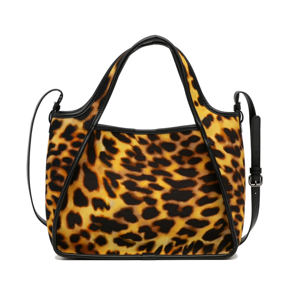 Fabric Logo (Good) Satchel Pre-Owned Unisex Animal Canvas McCartney Stella Print Brown Authenticated