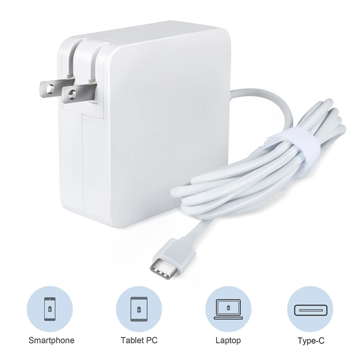 2-in-1 13 for Replacement Laptop Compatible KONKIN Type-C Adapter BOO Charger XPS P82G003 White 7390 USB AC 65W Dell PSU