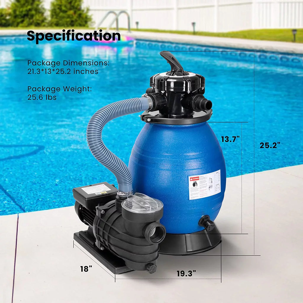 Pool, Hp Pool 2380 Fits Capacity 15360 SPECSTAR Sand Pump, Filter GPH with Pound Sand Gallons 45 3/4
