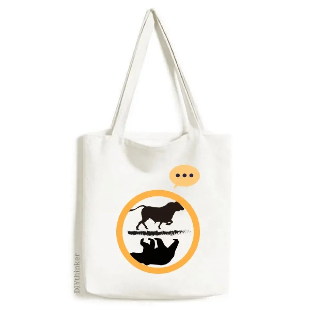 Bull Sack Stock Expression Market Shoulder Reflection Canvas Bag Tote