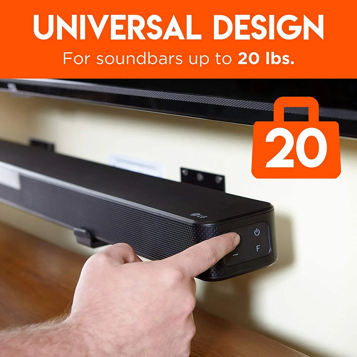 & Echogear All Mount with Atmos Adjustable More Vizio, Wall Universal for Soundbars Works - Soundbar Soundbars Depth Roku, Bracket Including Samsung, - Dolby