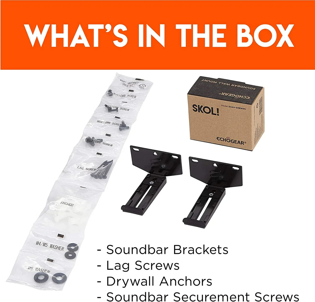 & Echogear All Mount with Atmos Adjustable More Vizio, Wall Universal for Soundbars Works - Soundbar Soundbars Depth Roku, Bracket Including Samsung, - Dolby