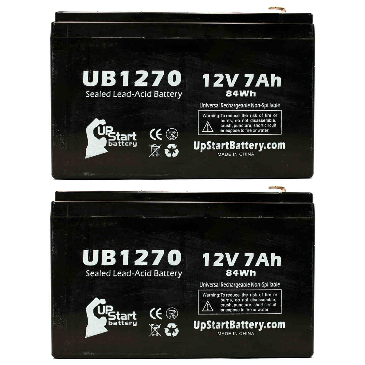 AGM, - 7000mAh, Battery Compatible - (12V, 2000 F1 Adapters F2 F1 to Lead Includes Acid UB1270 Pack Universal - 2x Replacement Sealed SURT2000XLI Battery SMART-UPS 4 Terminal, APC 7Ah, SLA) Terminal