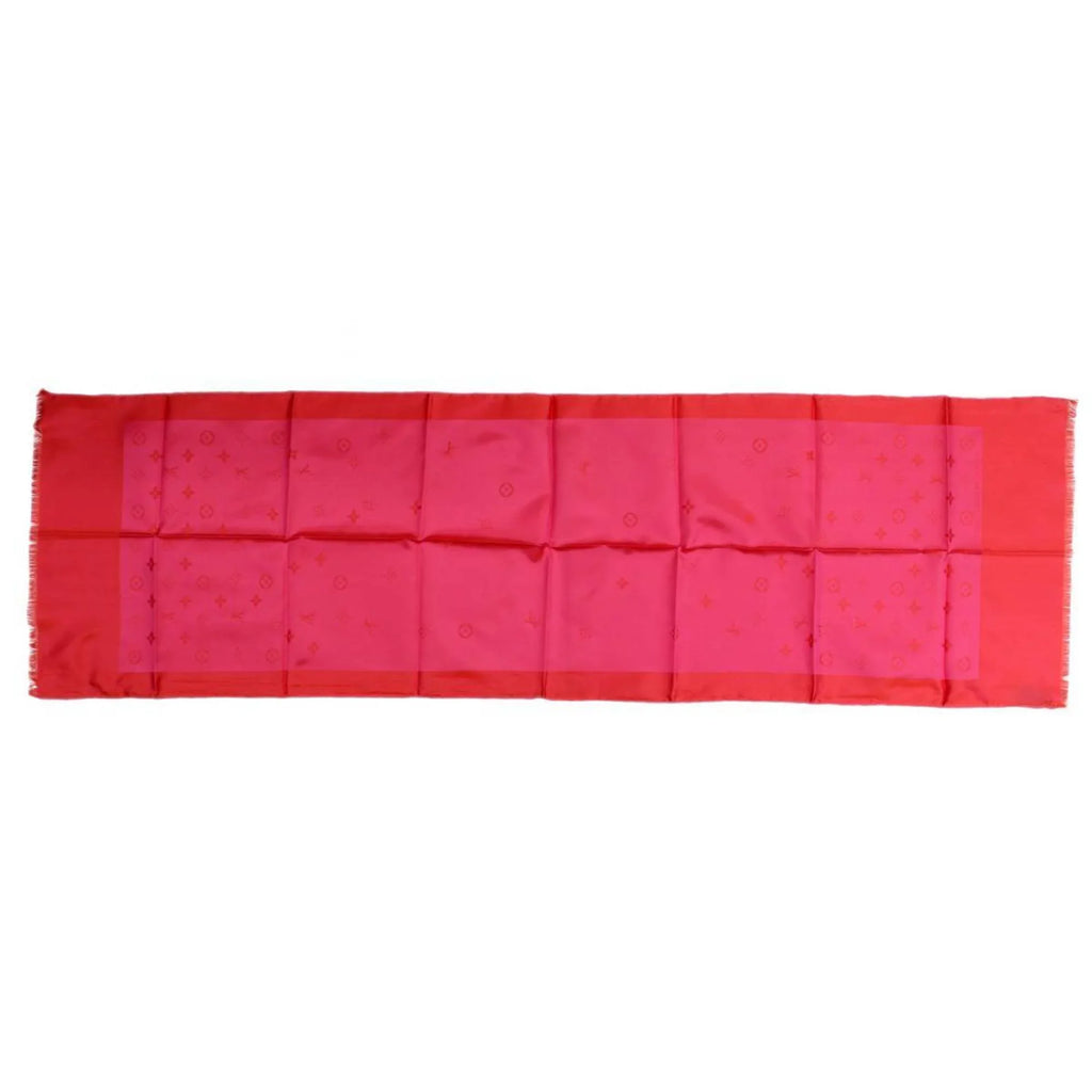 pink scarf 100% silk LOUIS Pre-Owned monogram (Good) VUITTON/Louis Vuitton