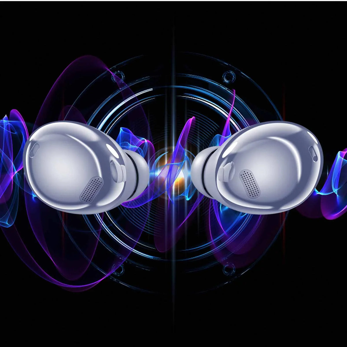 Case Purple Cancelling Earbuds With HTC Noise Wireless Bluetooth 520 True Pro UrbanX Street Buds Desire Included) (Wireless Charging For Active