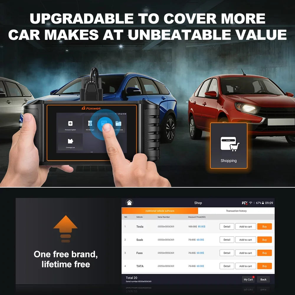Acura Car Fits Services NT710 Scanner Scan Scanner Tool System Bi-Directional Foxwell Fits NT510 Honda for Automotive Code Upgraded 30 Reset for Reader Full Elite JOBD OBD2 Acura Scanner Control Honda