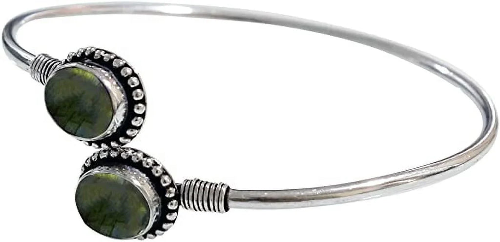 Gemstone Designer Modern Tribal Women, Handmade Bohemian Natural Boho Fashion labradorite Bracelet, Party Plated Jewellery Design Silver For Bracelet Cuff