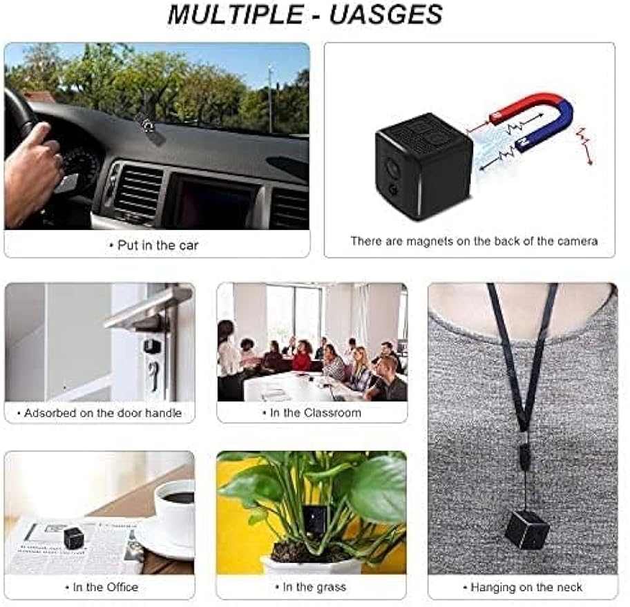 Body Home Portable Spy Mini Night Cam Motion Vision Cam HD Wireless Hidden Gift Camera with Cameras Surveillance Detection Indoor/Outdoor1 Nanny 1080P for Security and Small Camera