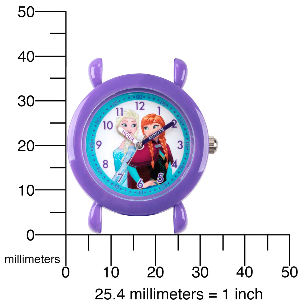 Plastic Watch, Strap and Time Girls' Teacher Frozen Purple Elsa Purple Silicon Anna
