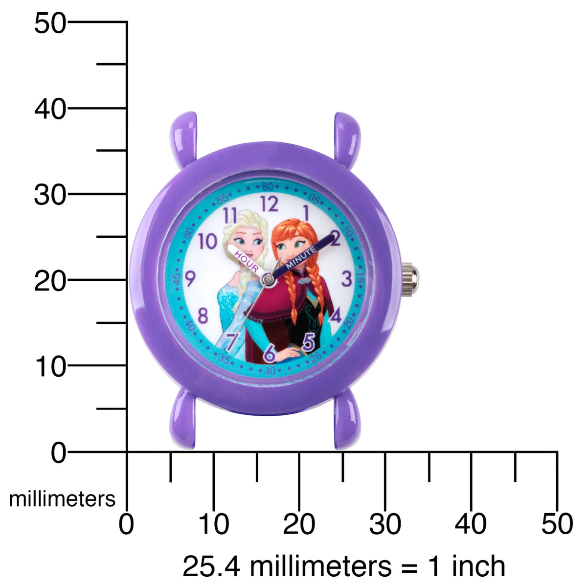 Plastic Watch, Strap and Time Girls' Teacher Frozen Purple Elsa Purple Silicon Anna