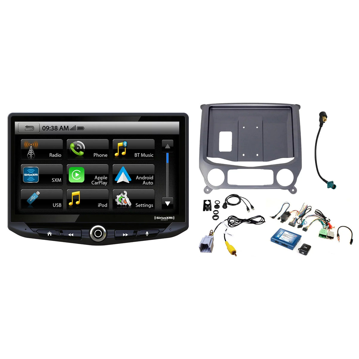 Card & Auto, Infotainment Heigh10 Trucks compatible Kit Installation with Apple GM Android System Navigation with compatible & Includes 10" CarPlay In-dash 14-18 Stinger