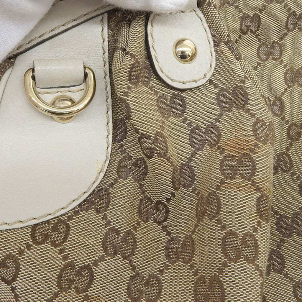 bag Pre-Owned leather canvas GUCCI (Good) Gucci handbag tote 223974 506631 beige GG