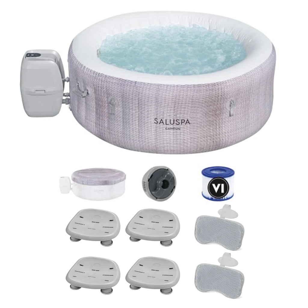 w/2 Bestway Seat Spa SaluSpa Pillows Hot SaluSpa Tub 2 Cancun Inflatable &