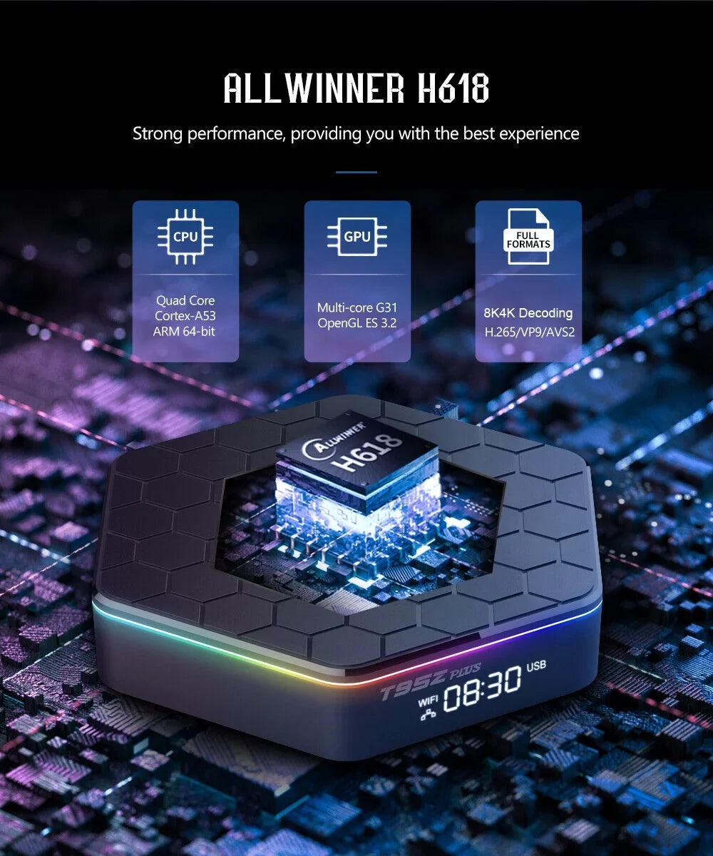 JahyShow Plus 12.0, Player, - 4+128G HD Upgraded TV 6K Stream Android Smart T95Z Box