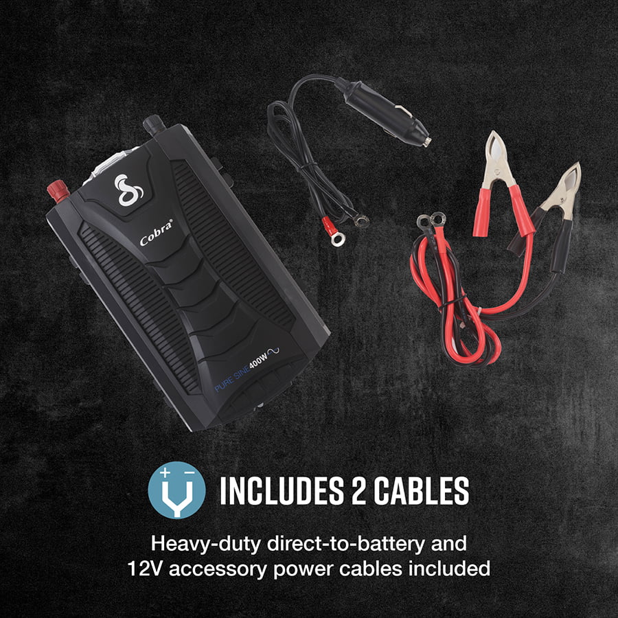 Cobra Inverter Charge PURE with Power Fast USB - SINE 400W SINE 400-Watt PURE