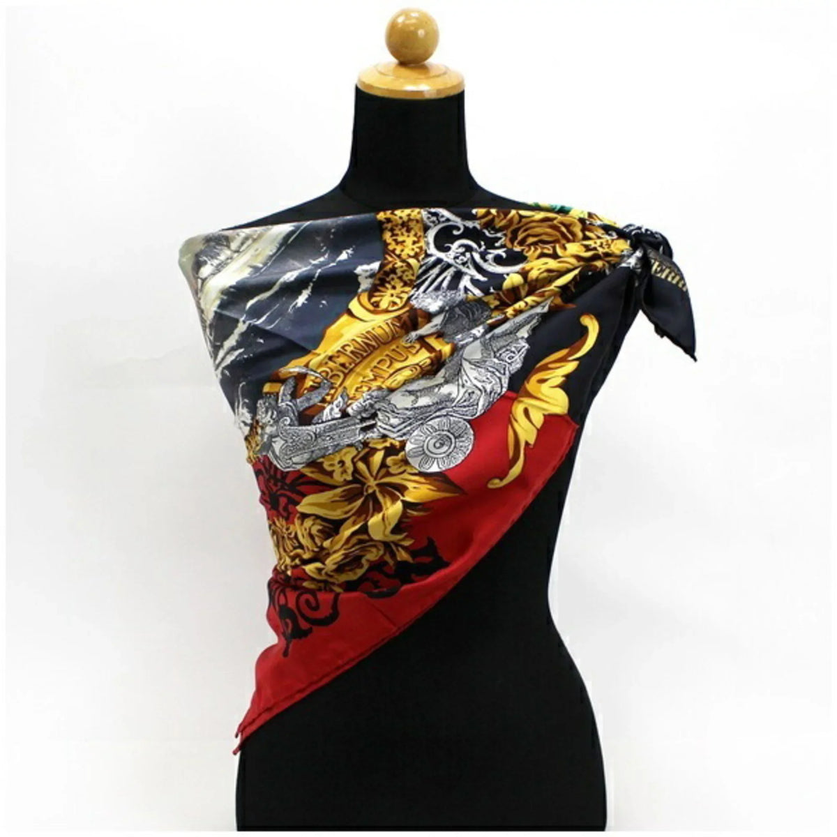 FERRE Red Gianfranco Ferré Pre-Owned Stole x Black (Good) Scarf Multicolor Silk GIANFRANCO Ladies