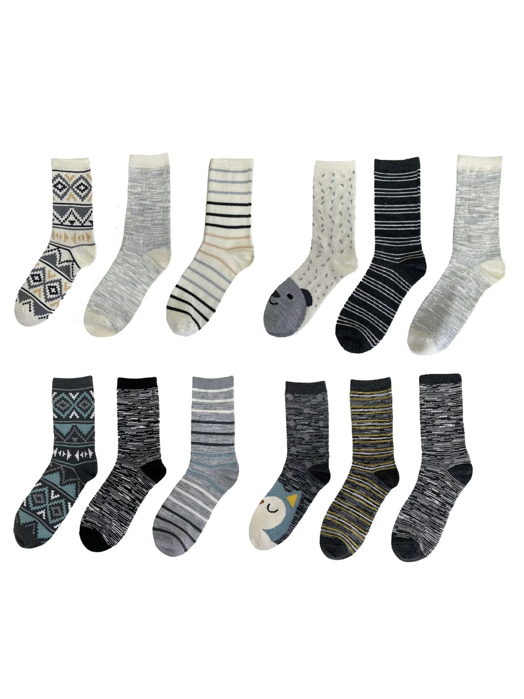 Boot Size Luxe, Warm Babba Crew Cozy Women's 4-10 12-Pack, Socks, Socks, Warmer Fashion Fuzzy Wooly