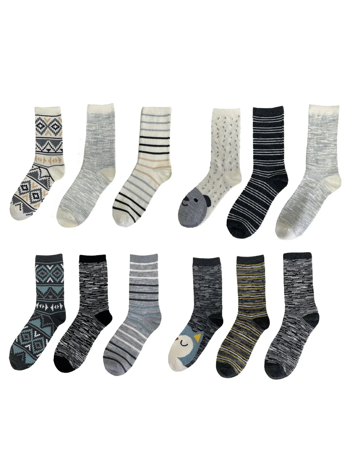 Boot Size Luxe, Warm Babba Crew Cozy Women's 4-10 12-Pack, Socks, Socks, Warmer Fashion Fuzzy Wooly